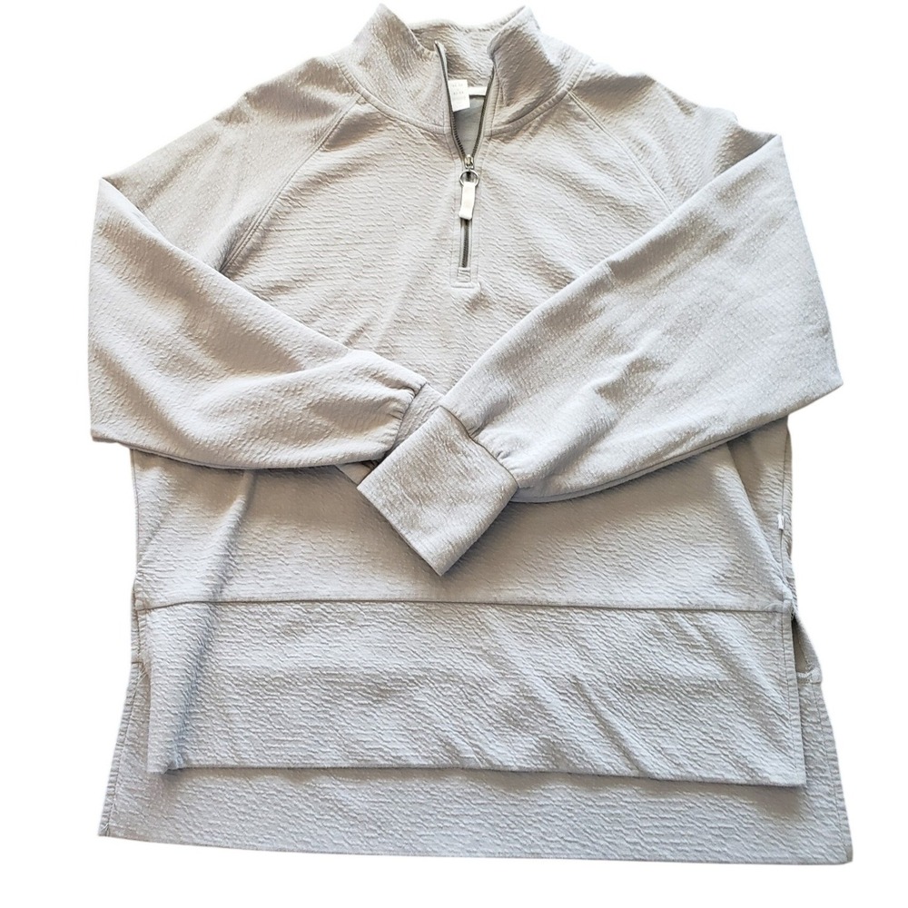 Balance Collection Gray Textured Quarter Zip‎ Pullover & Joggers Lounge Set L - Picture 2 of 8